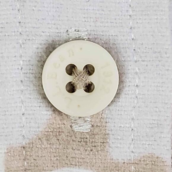 LL Bean Button Down Shirt LS Men’s Size Medium M Beige Camouflage Cotton - Picture 6 of 10